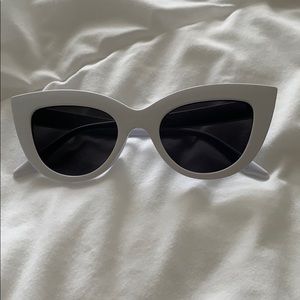 Stylish white cat eye sunglasses